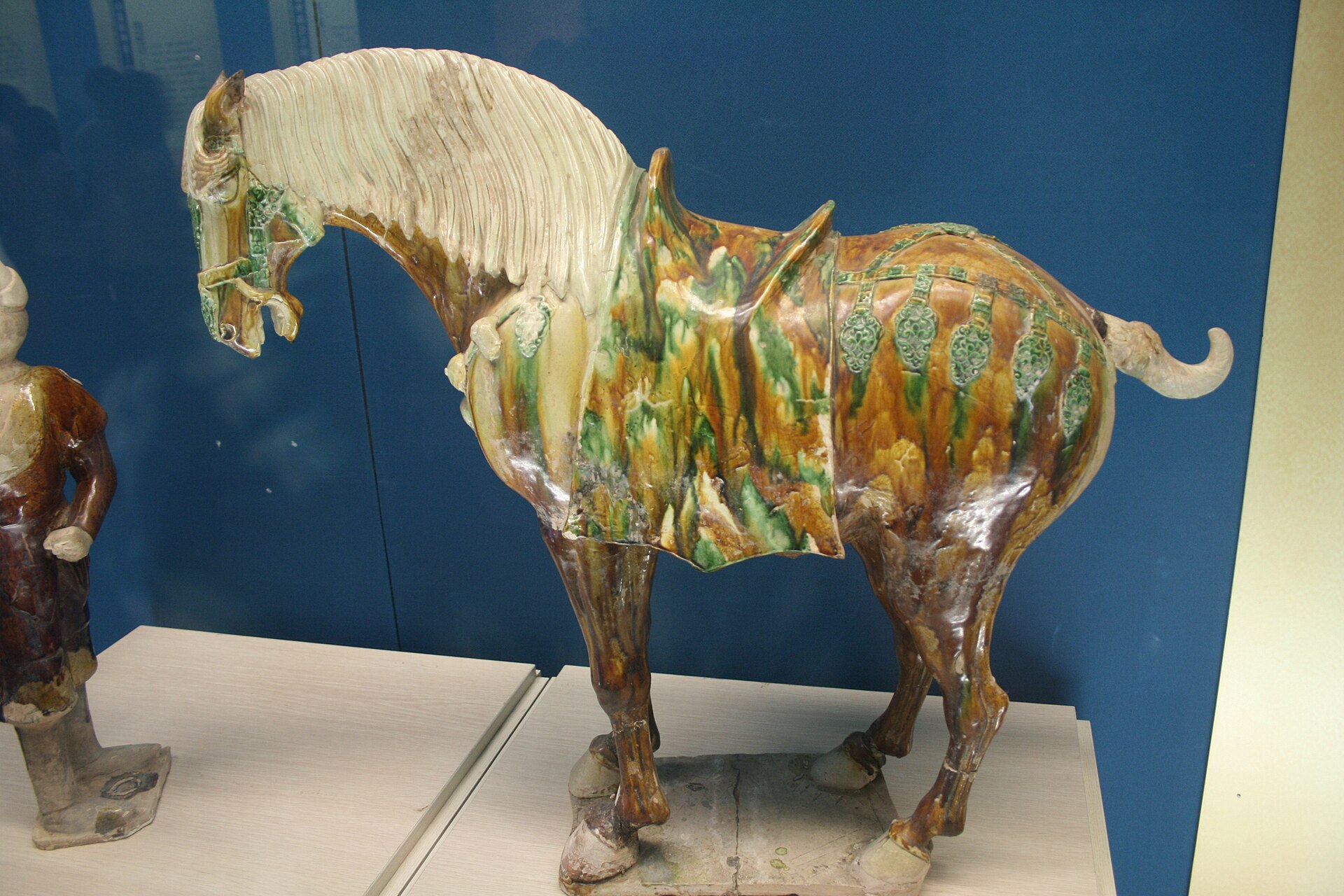 Tang dynasty sancai glazed pottery horse