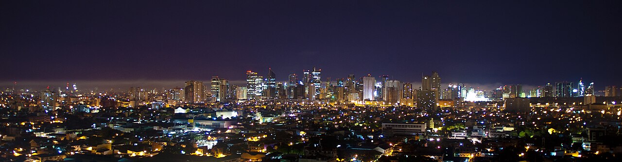 Makati skyline at night, Manila