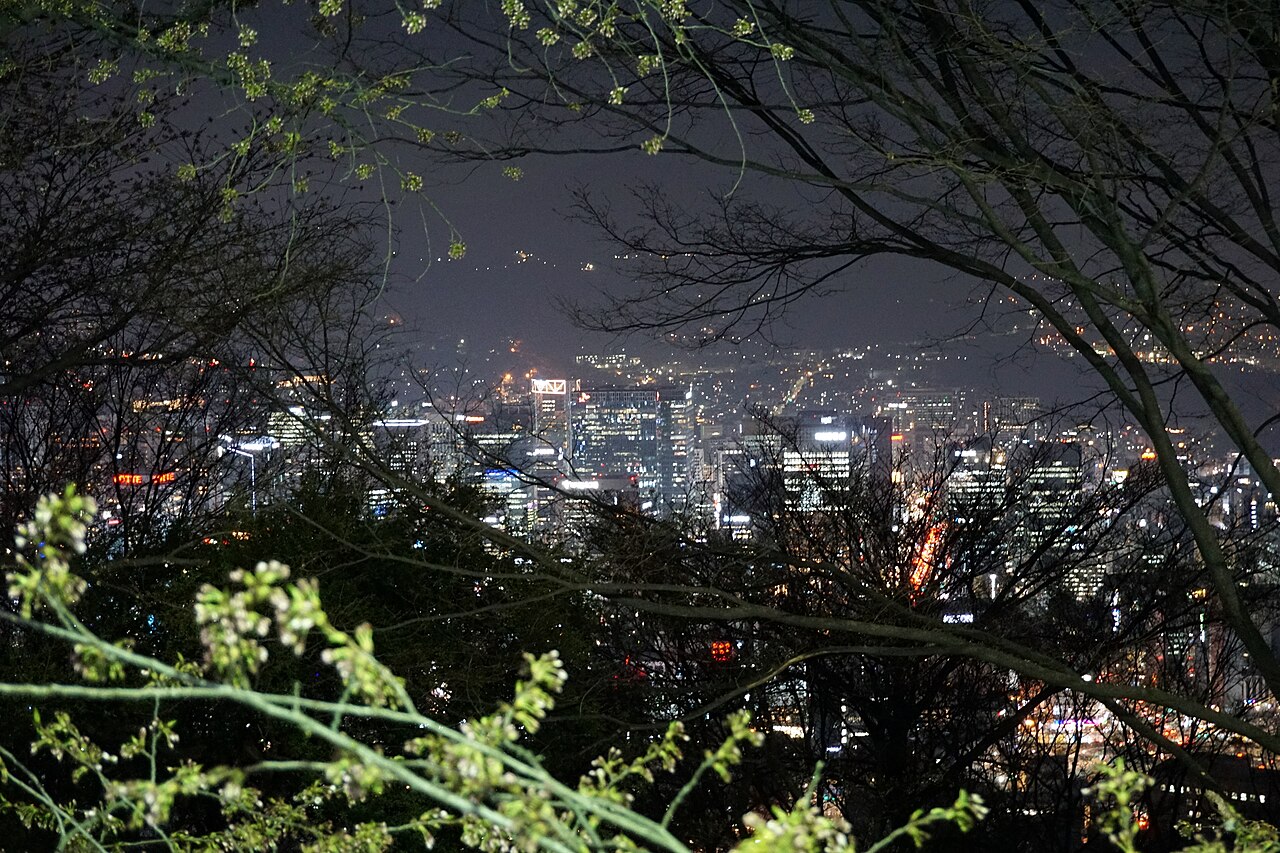 Seoul skyline at night from Namsan