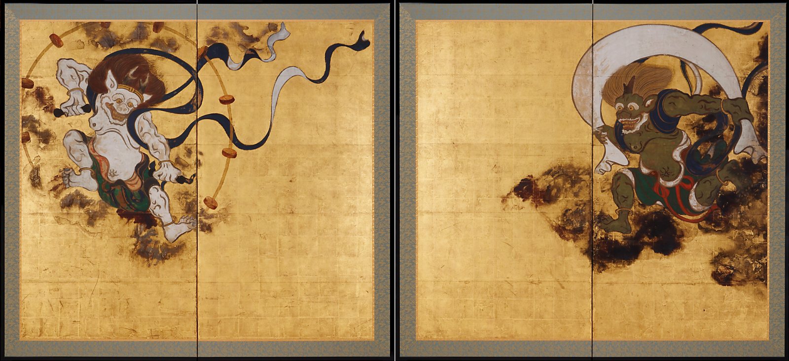 Tawaraya Sōtatsu, Wind God and Thunder God, 17th century.  Kennin-ji, Kyoto.